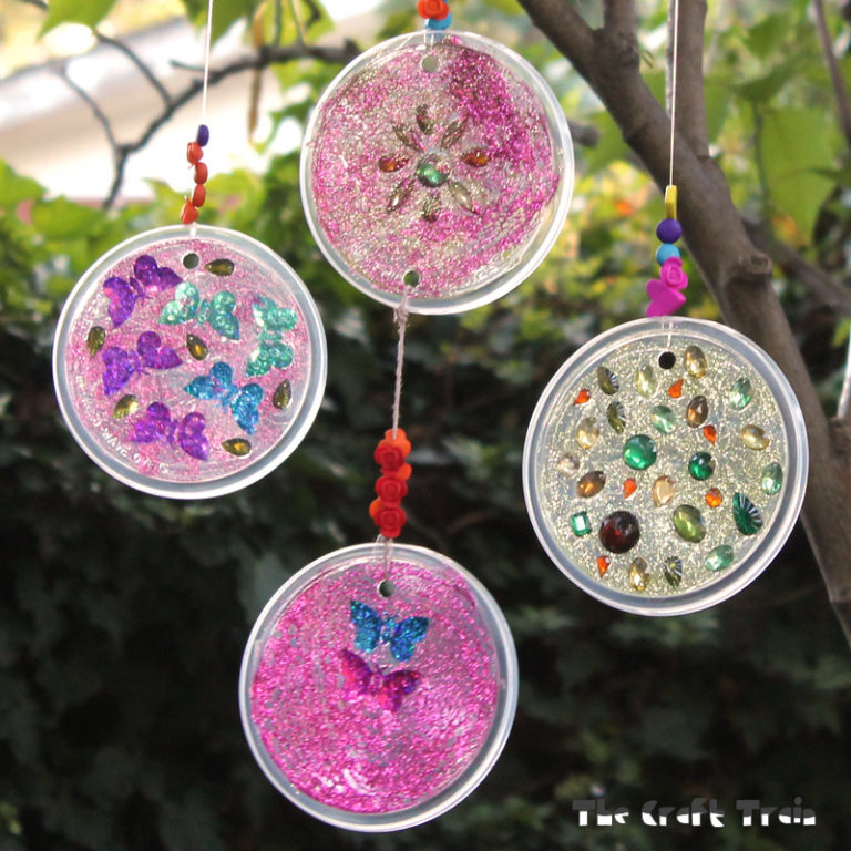 Glitter Lid Suncatcher Mobile