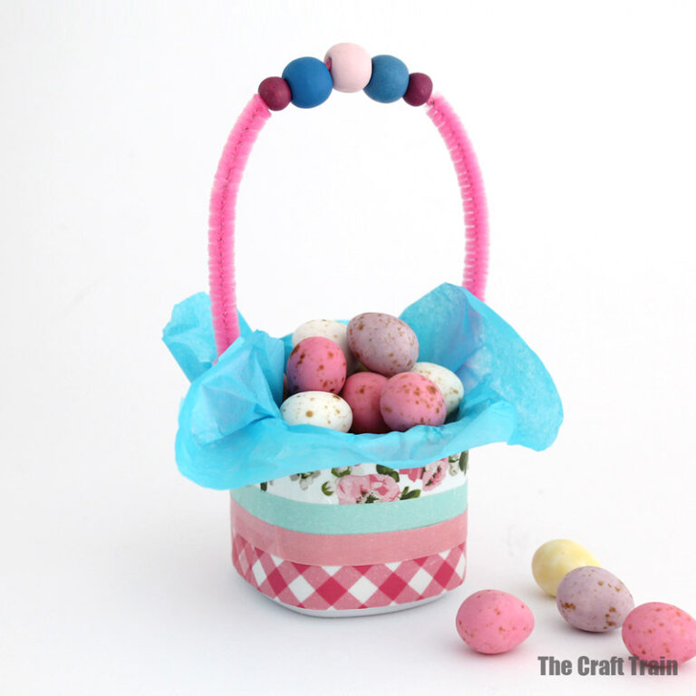 yoghurt pot easter basket craft for kids