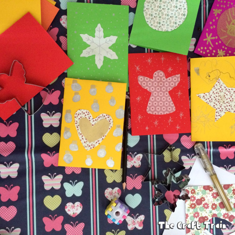 Kid-made Cookie Cutter Christmas Cards