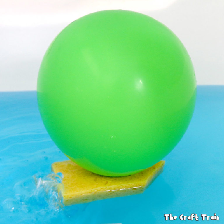 Balloon powered sponge boat