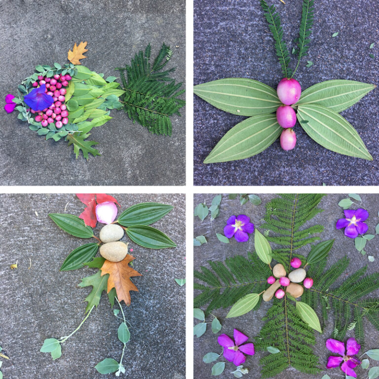Simple and pretty outdoor nature art activity for kids