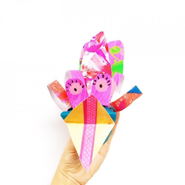 Gorgeous and creative arty bird puppets craft for kids