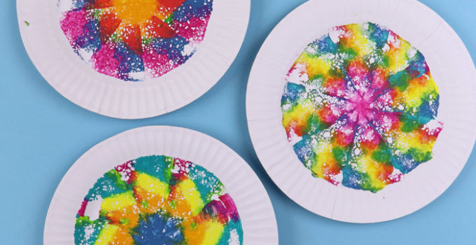 Kaleidoscope mandala printing on paper plates