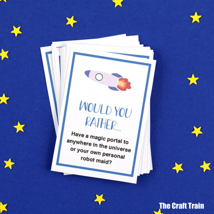 Space jokes and would you rather cards - The Craft Train