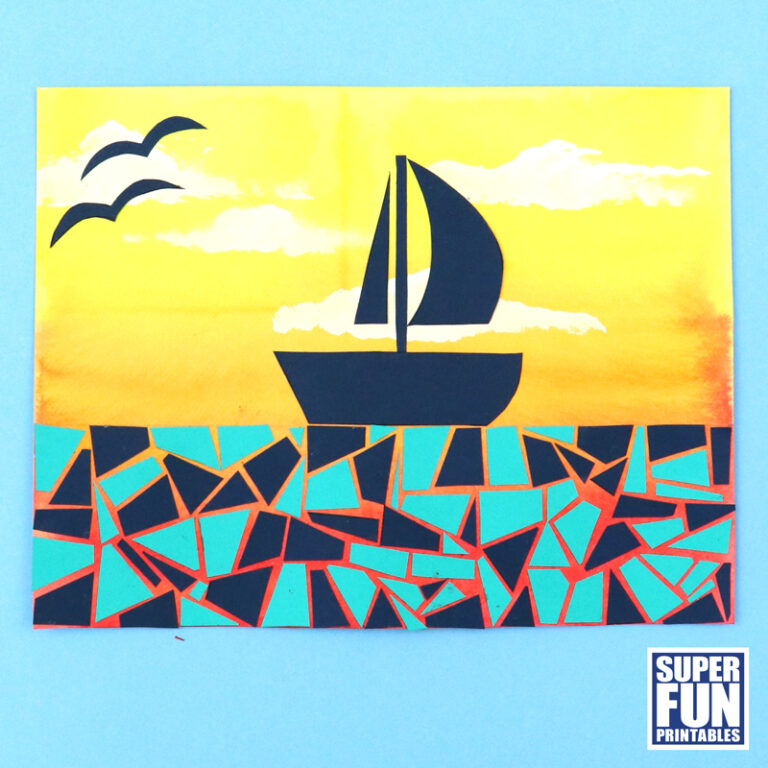 paper mosaic summer art project for kids