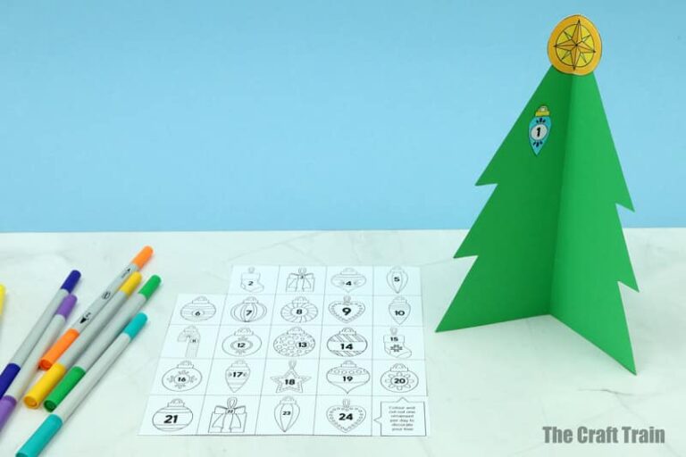 printable Christmas tree advent calendar