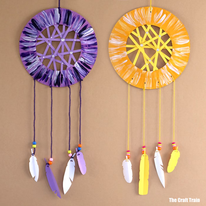 paper plate dream catcher craft for kids