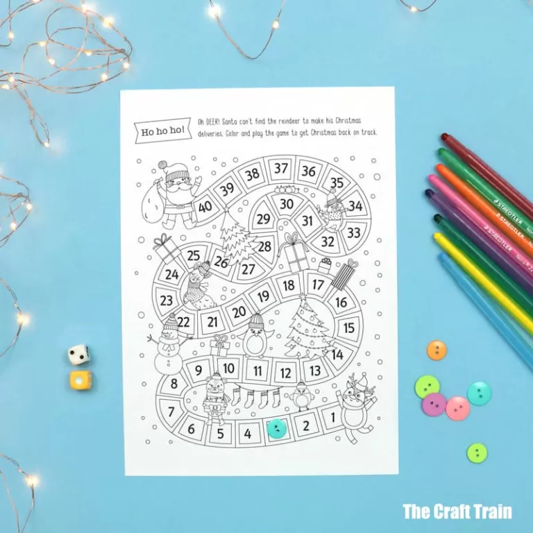 Print and colour Christmas game for 6-8 year olds