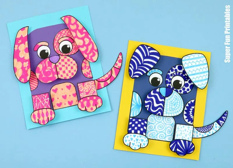 3D Doodle dog art project for kids