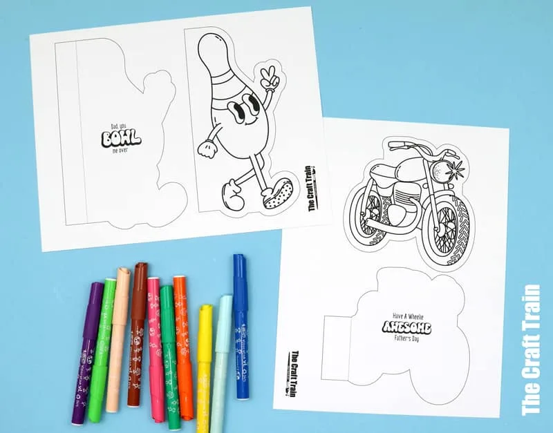 Tenpin bowling and motorbike cards