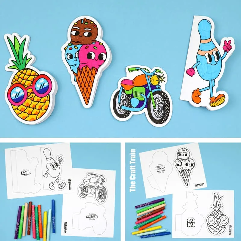 Printable Father's Day colouring cards