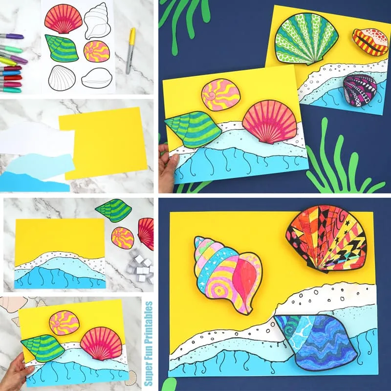 3D shell pattern art for kids