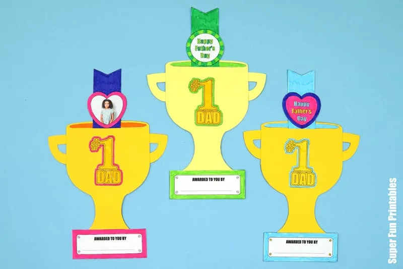 Father's Day trophy card options for slide up ribbons 2