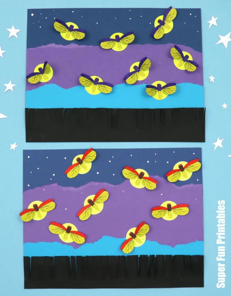 Cereal box firefly art project