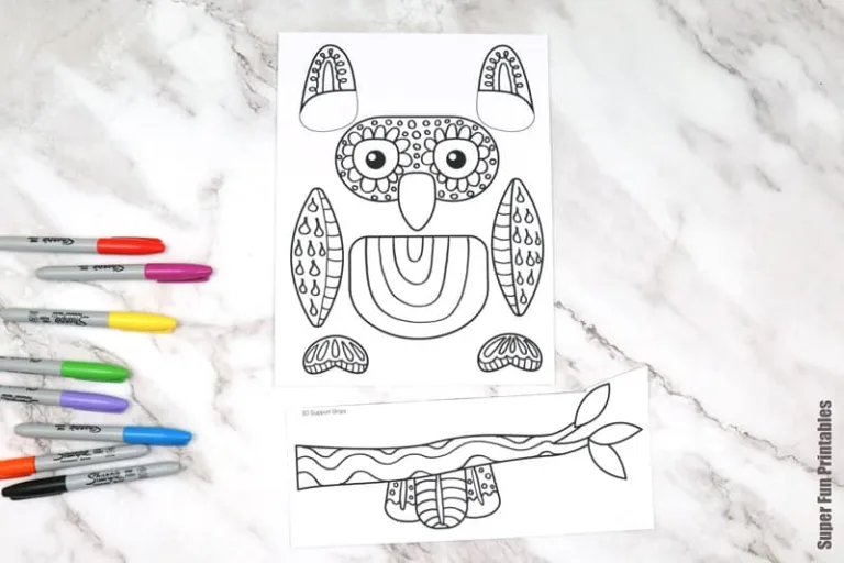 3D Owl doodle art steps