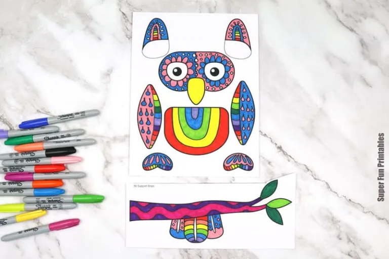 3D Owl doodle art steps