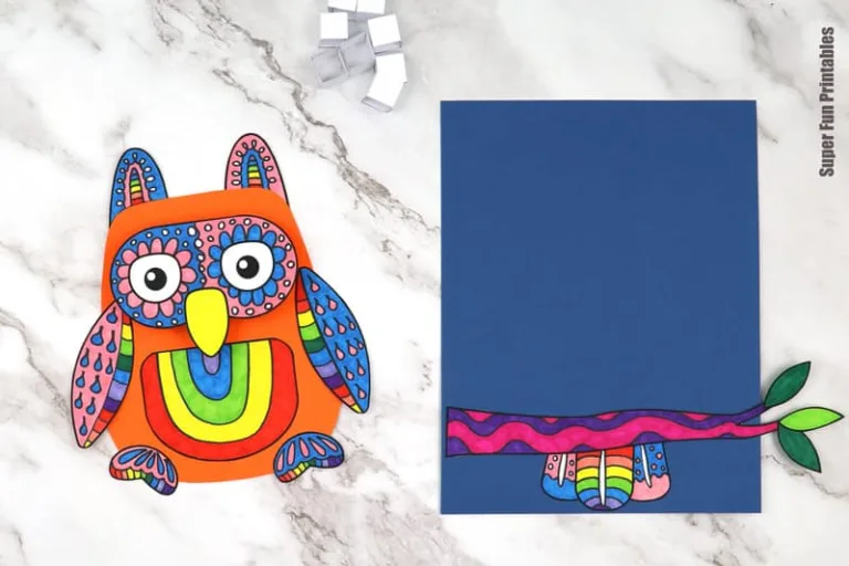 3D Owl doodle art steps