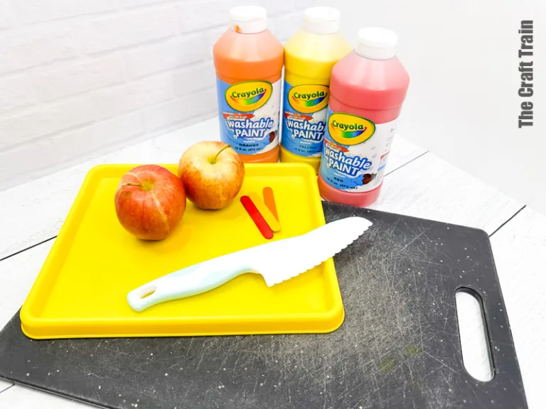 Apple stamping tree art supplies