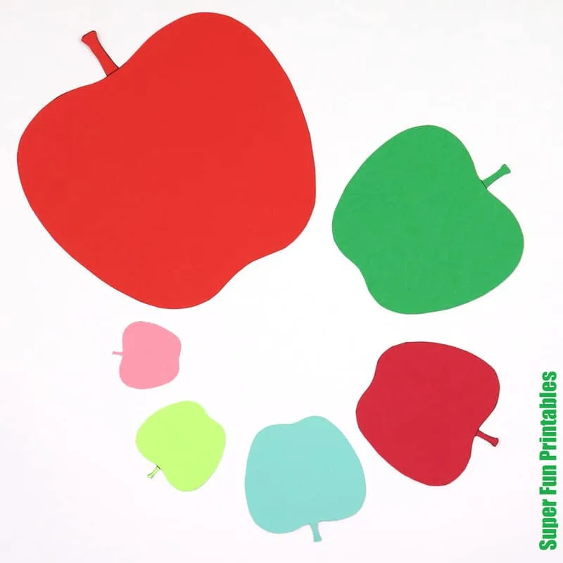 Apple shapes printable templates for kids art and craft ideas