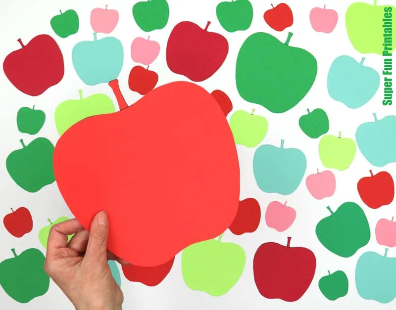 Apple shape templates for kids crafts in six sifferent sizes