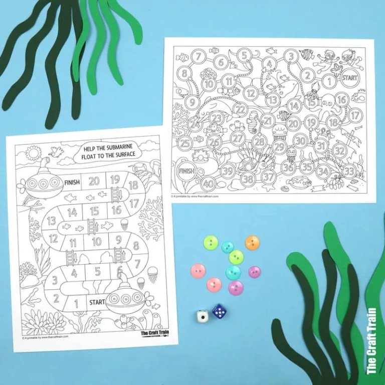 Printable Under-the-sea Board Games