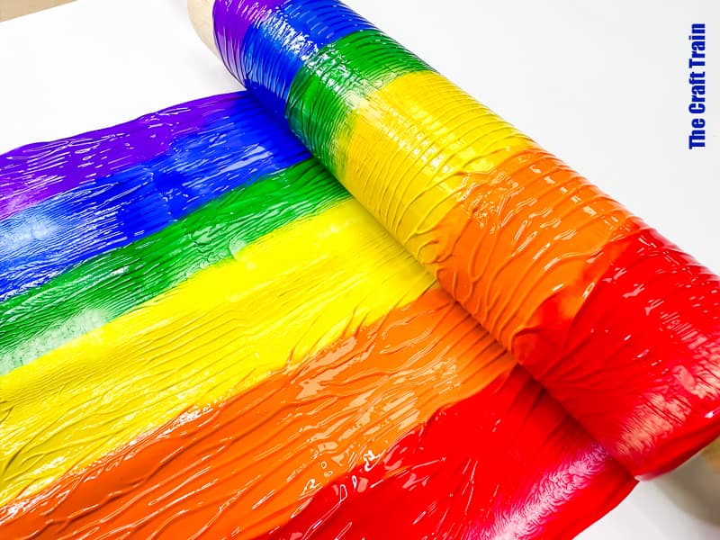 Rolling pin rainbow art steps