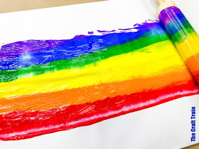 Rolling pin rainbow art steps