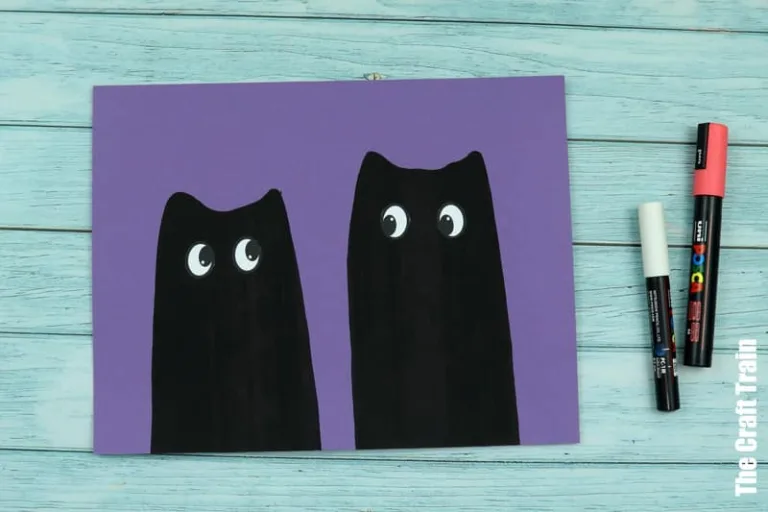 Black cat scrape art steps