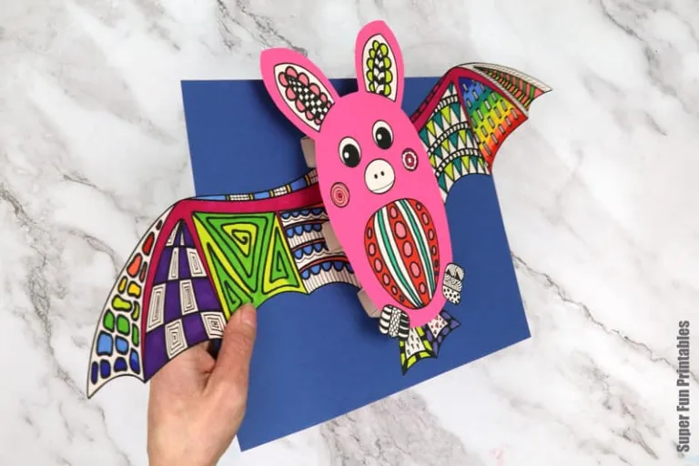 3D Paper Bat craft for kids