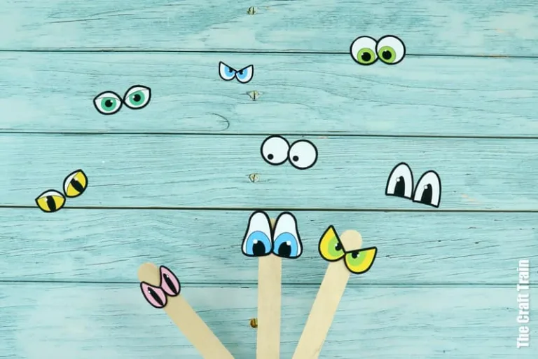 Printable Halloween eyes in a range of sizes to cut out and use in Halloween art and craft projects