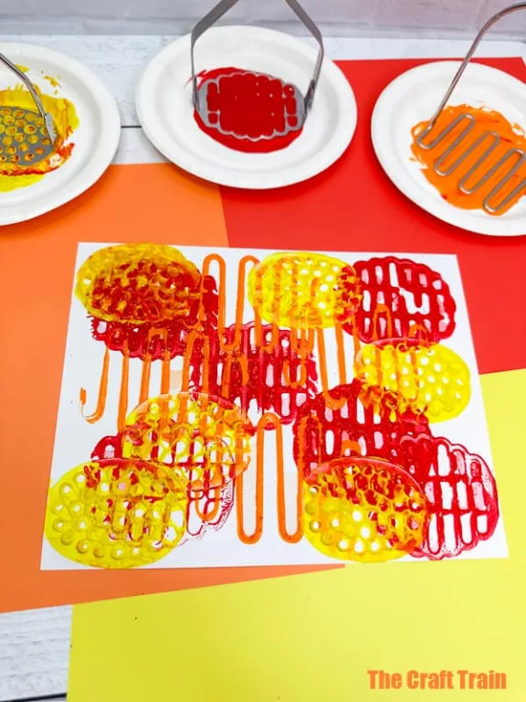 Potato masher art for kids
