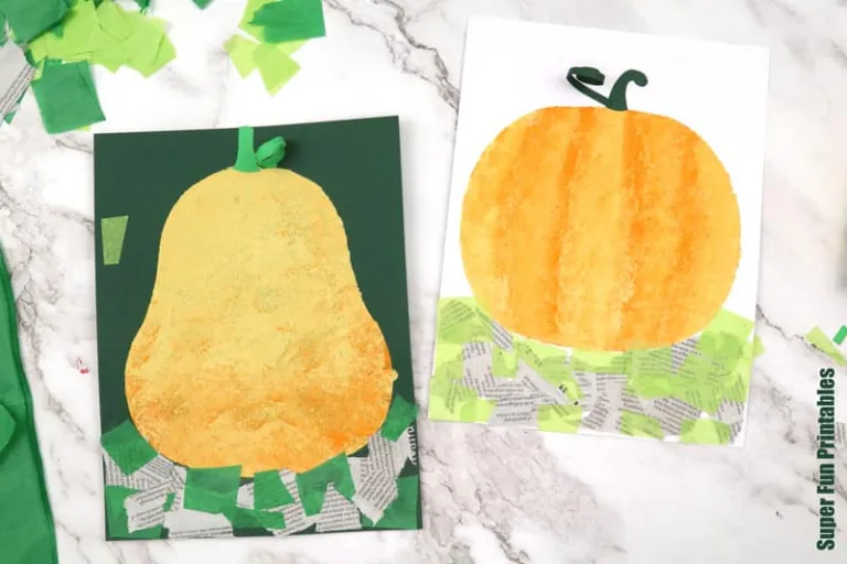 pumpkin sponge art steps for Halloween or Fall