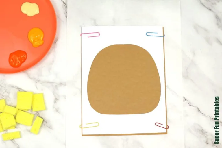 pumpkin sponge art steps for Halloween or Fall