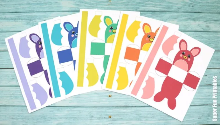 Rainbow bat printable baskets steps