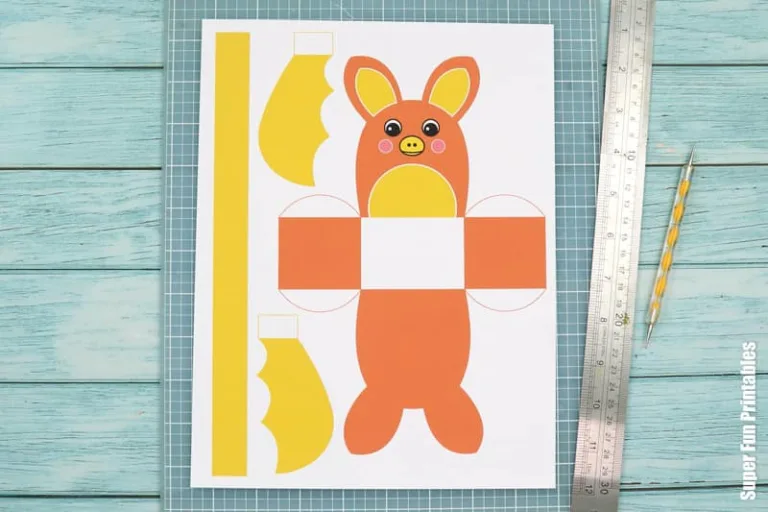 Rainbow bat printable baskets steps