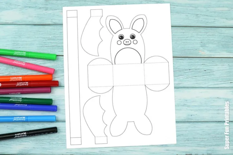 Rainbow bat basket line art version