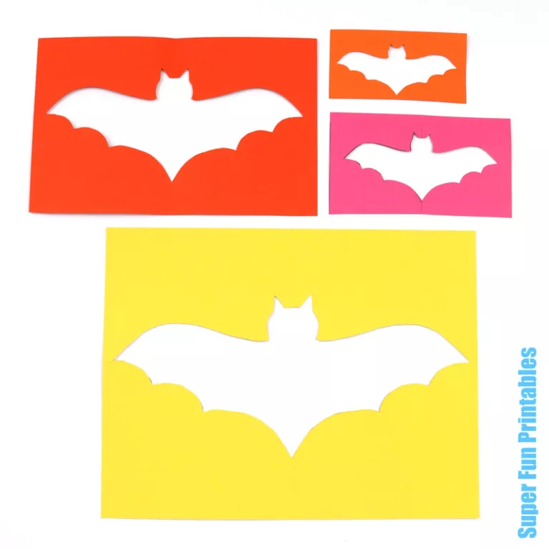Bat outline for kids art project. Use the negative space on the printable bat template as a masking outline shape