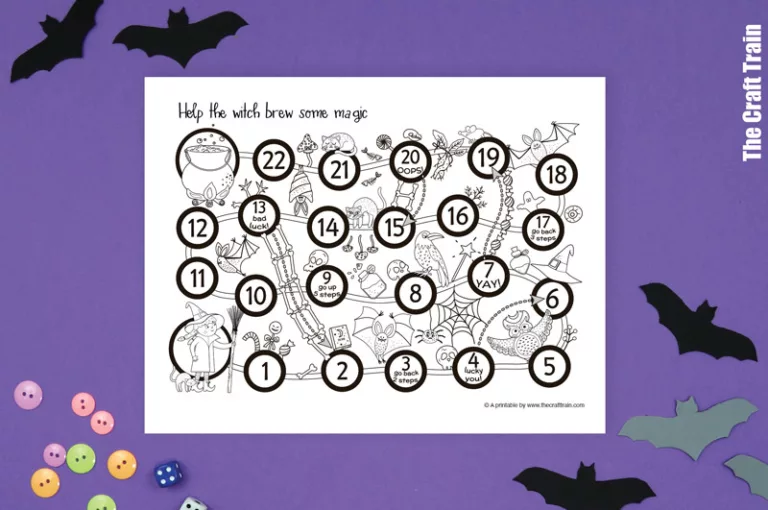 Witches brew printable game for Halloween