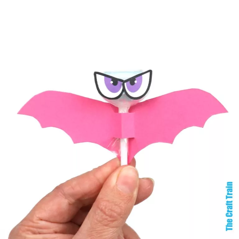 Lollipop bat craft with printable template