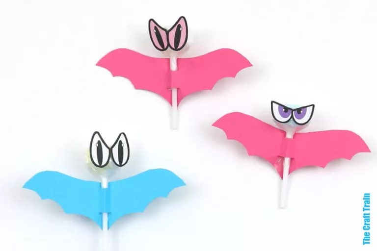 Lollipop bat craft with printable template