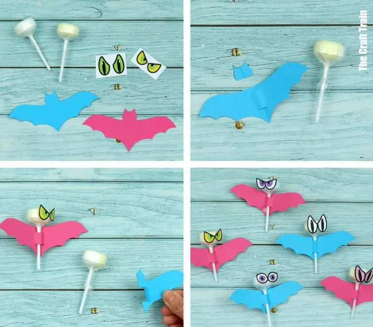 Lollipop bat craft with printable template