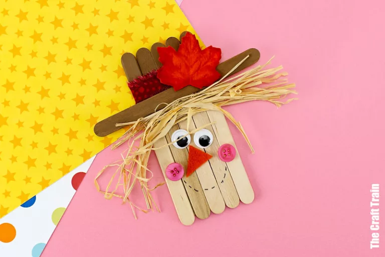 Craft stick scarecrow craft for kids