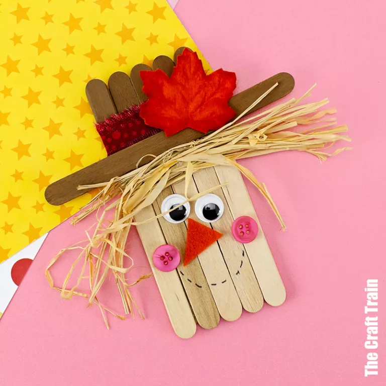 Craft stick scarecrow craft for kids
