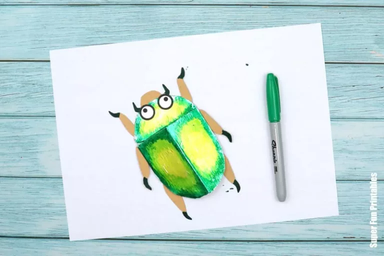 Steps for Christmas Beetle Foil craft