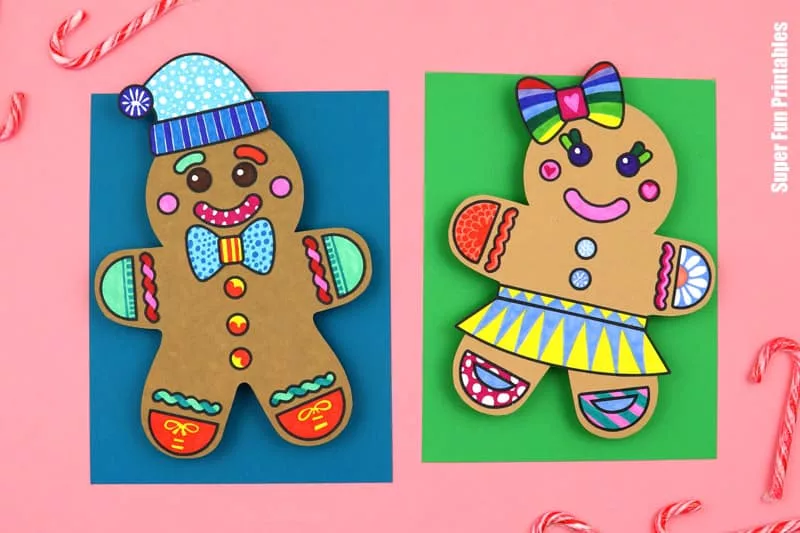 3D Gingerbread Man Pattern Art craft for kids