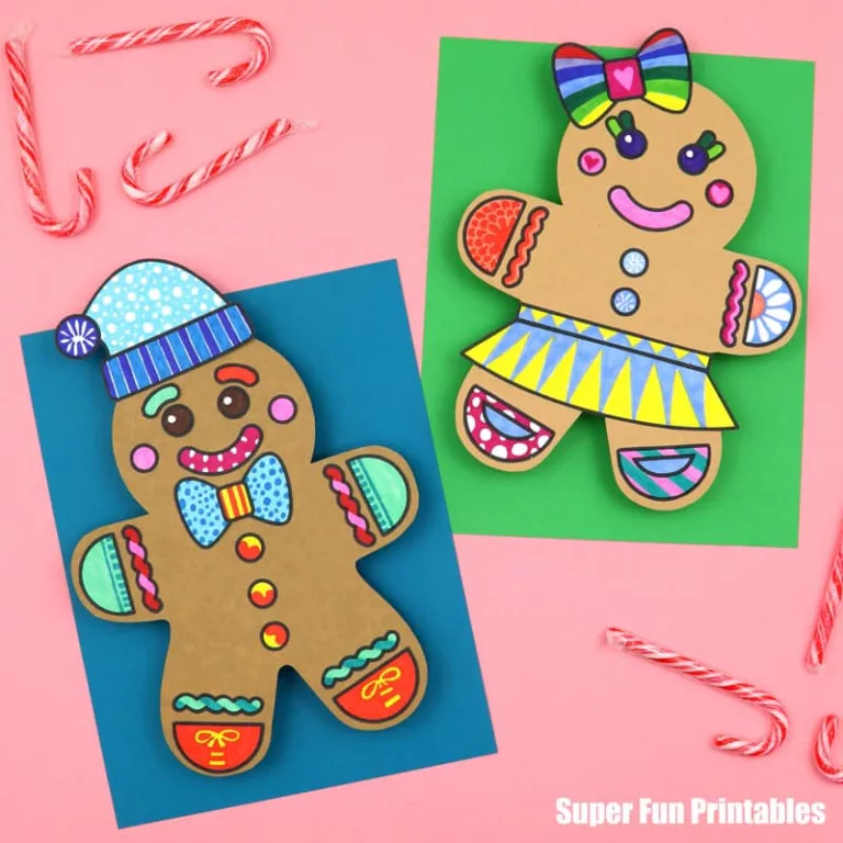 3D Gingerbread Man Pattern Art craft for kids