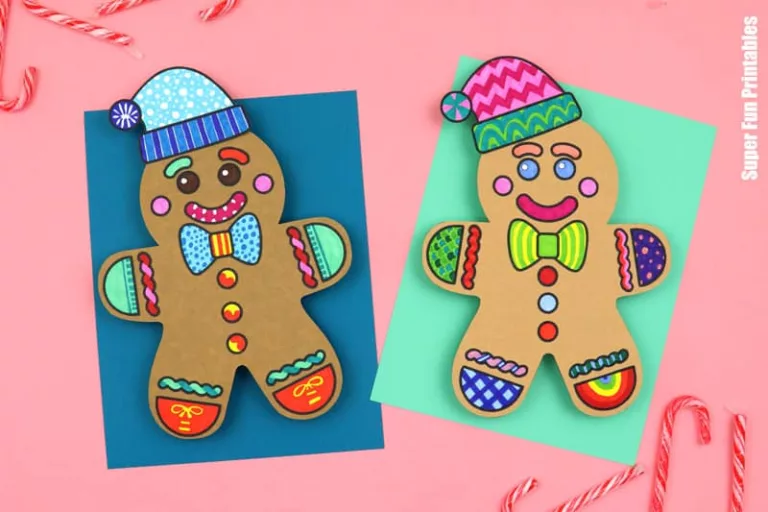 3D Gingerbread Man Pattern Art craft for kids