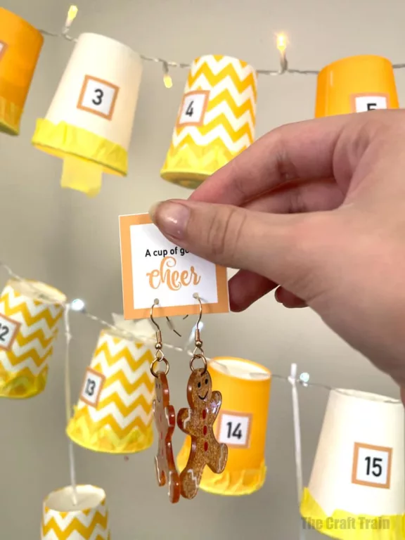 Paper cup DIY advent calendar for kids