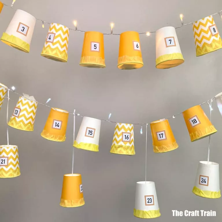 Light up paper cup advent calendar, a fun DIY advent idea for teens and tweens