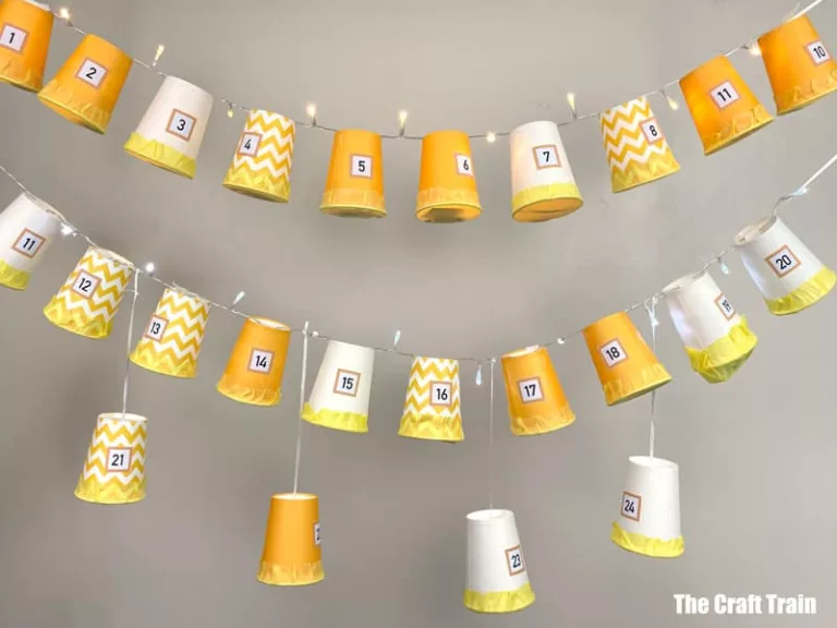Light up paper cup advent calendar, a fun DIY advent idea for teens and tweens